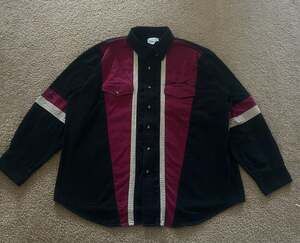 Vintage Express Rider Western Cowboy Snap Button Shirt 2XL Black Burgundy
